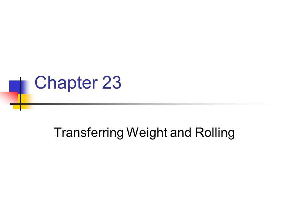 Transferring Weight and Rolling