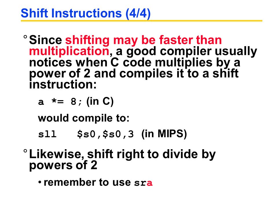 Shift Instructions (4/4)
