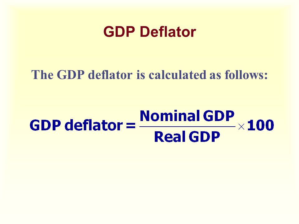 The GDP deflator is calculated as follows: