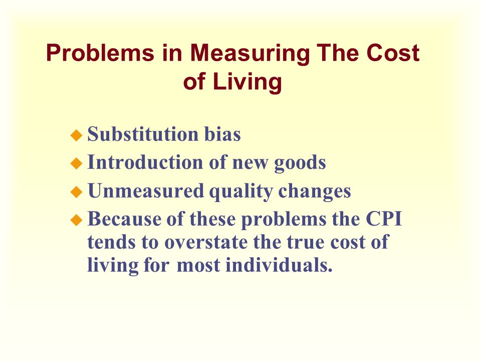 Problems in Measuring The Cost of Living