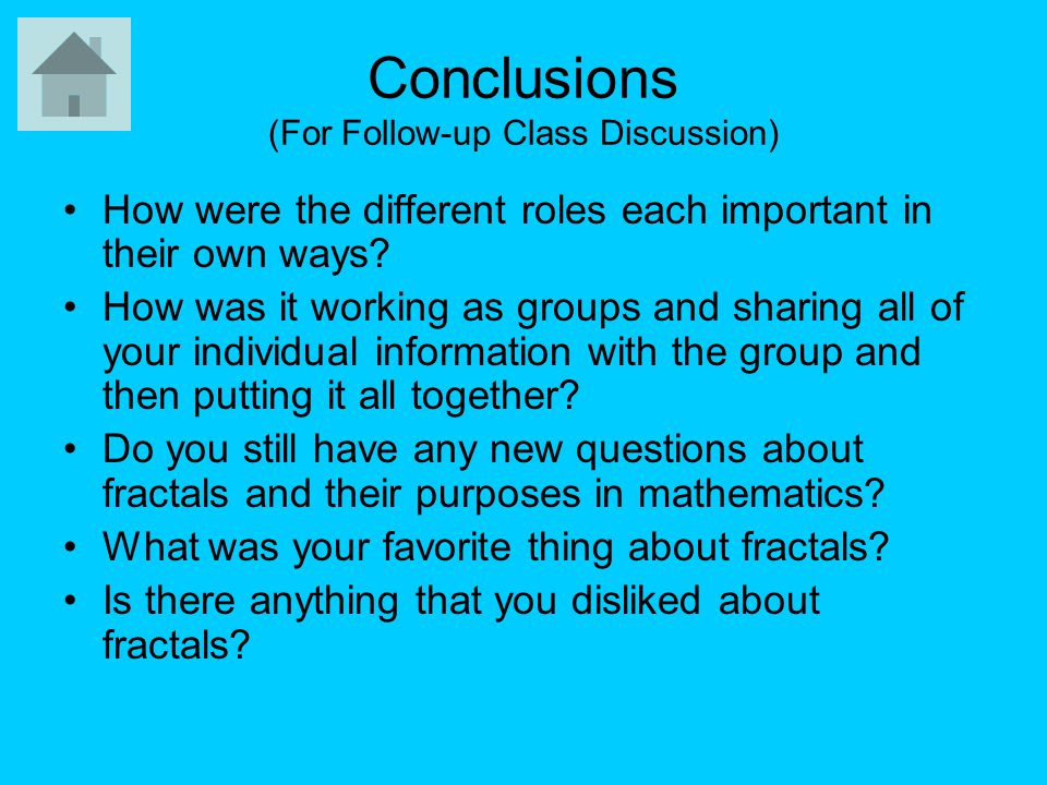 Conclusions (For Follow-up Class Discussion)