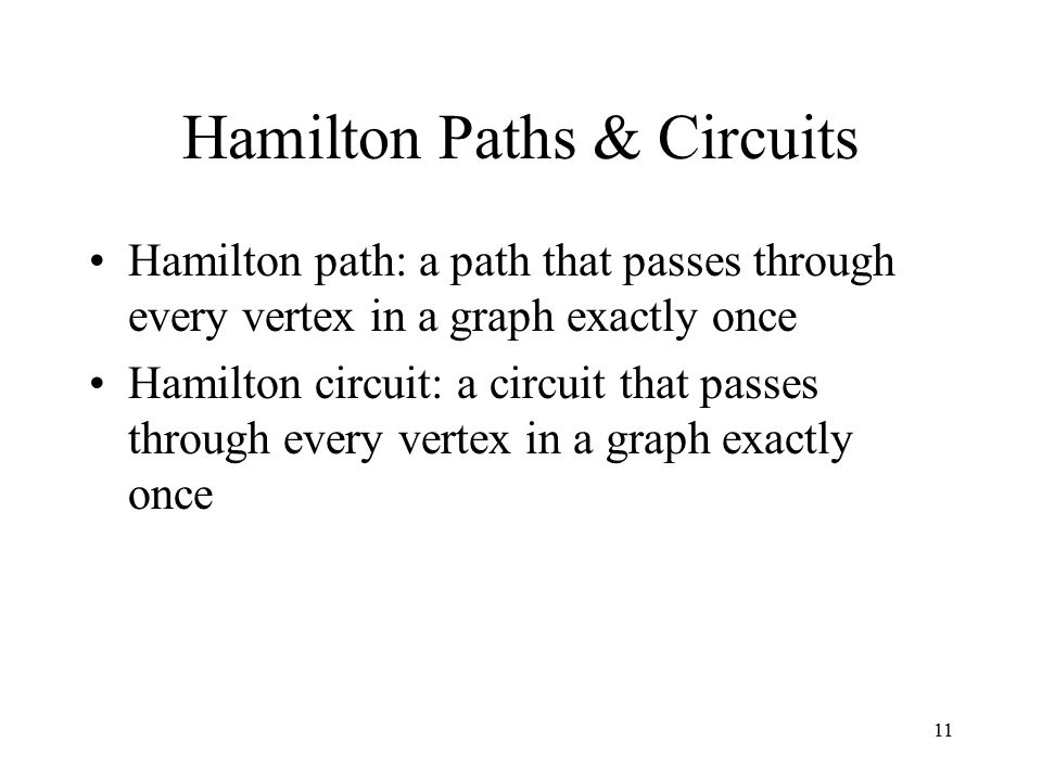 Hamilton Paths & Circuits