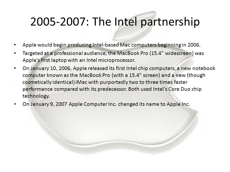 : The Intel partnership