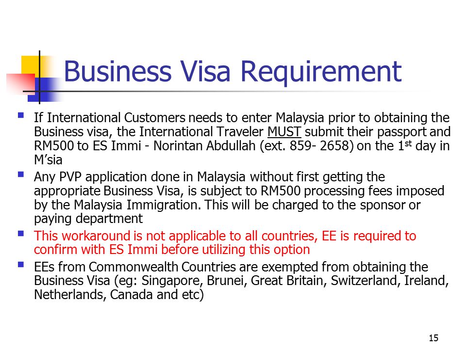 Business Visa Requirement