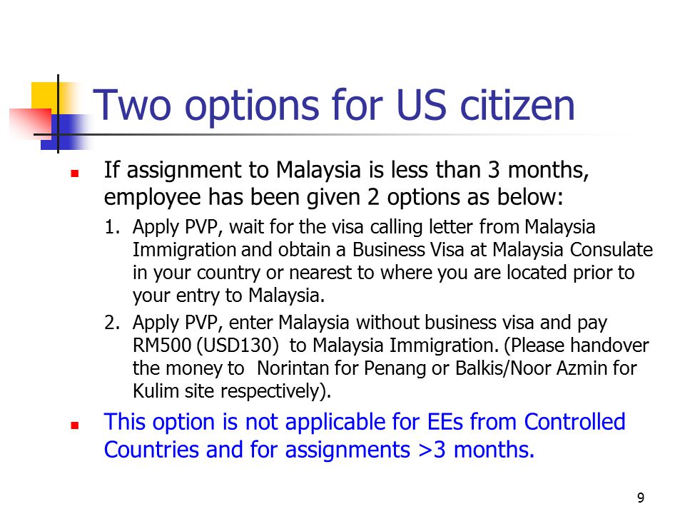 Two options for US citizen