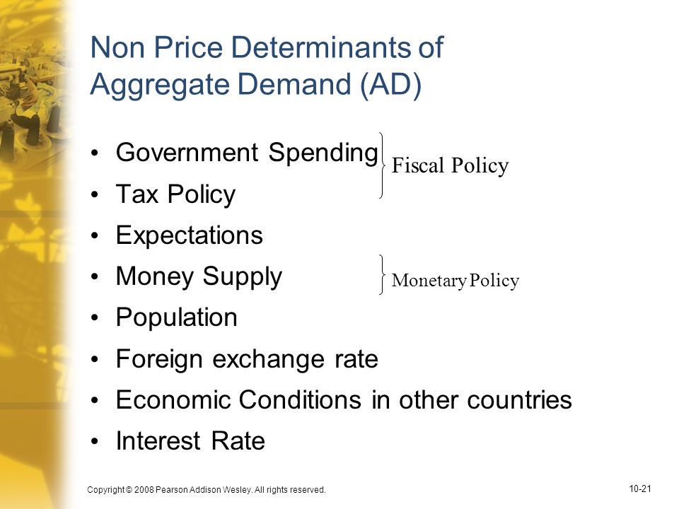 Non Price Determinants of Aggregate Demand (AD)