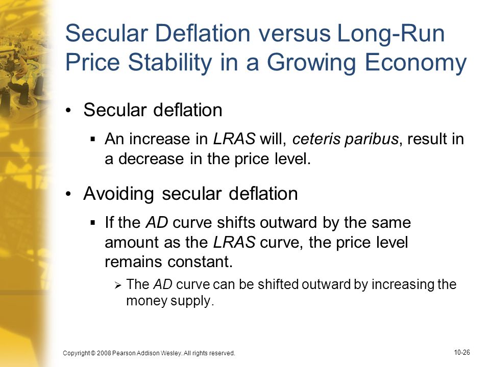 Secular Deflation versus Long-Run Price Stability in a Growing Economy