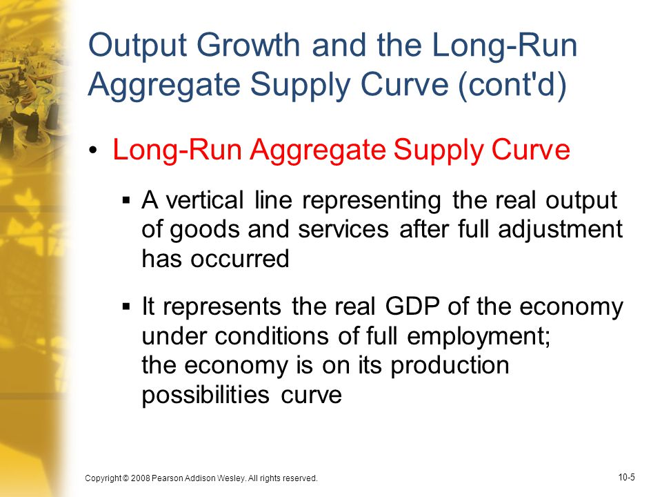 Output Growth and the Long-Run Aggregate Supply Curve (cont d)