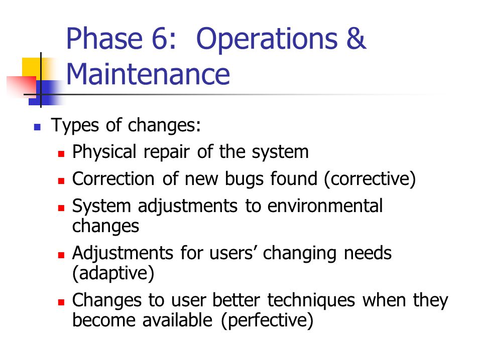 Phase 6: Operations & Maintenance