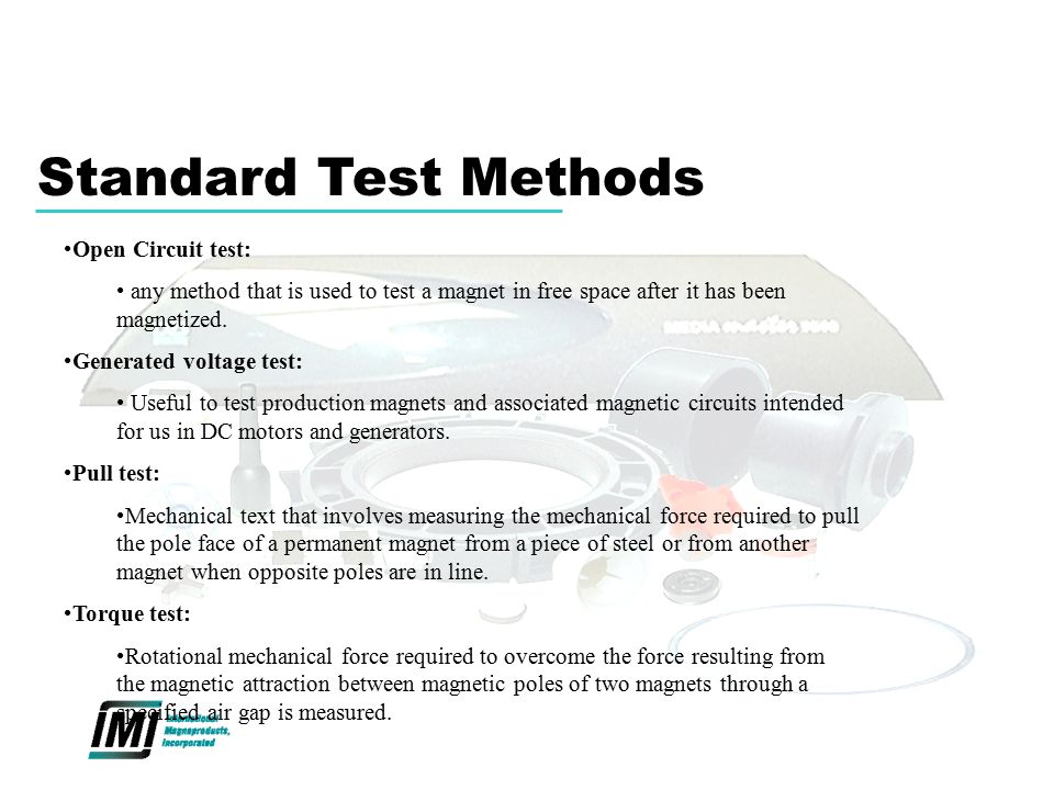 Standard Test Methods Open Circuit test: