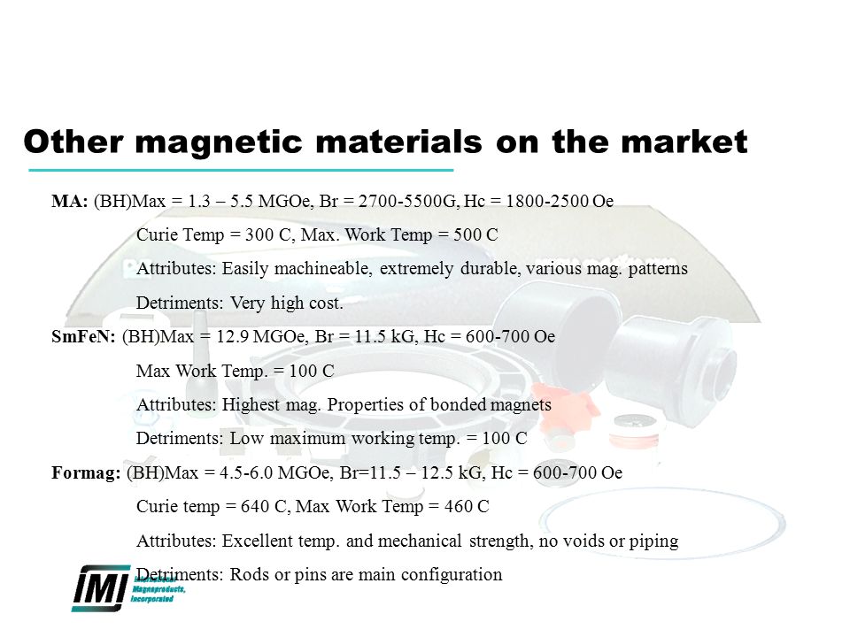 Other magnetic materials on the market
