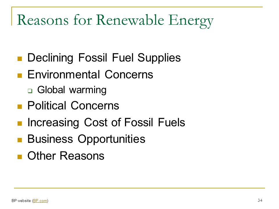 Reasons for Renewable Energy