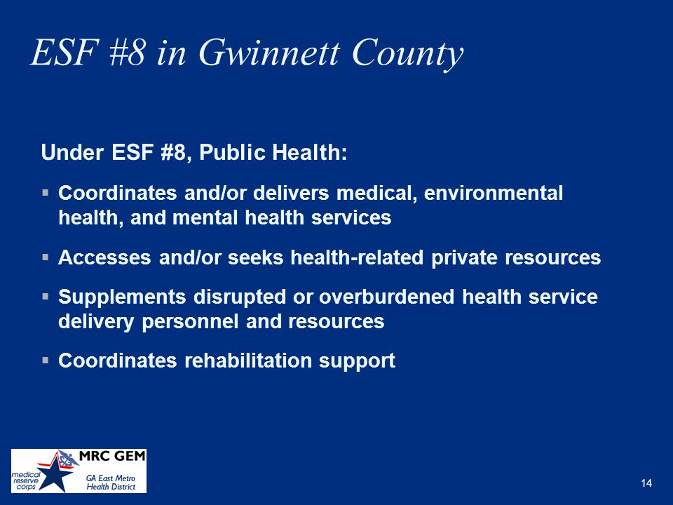 ESF #8 in Gwinnett County
