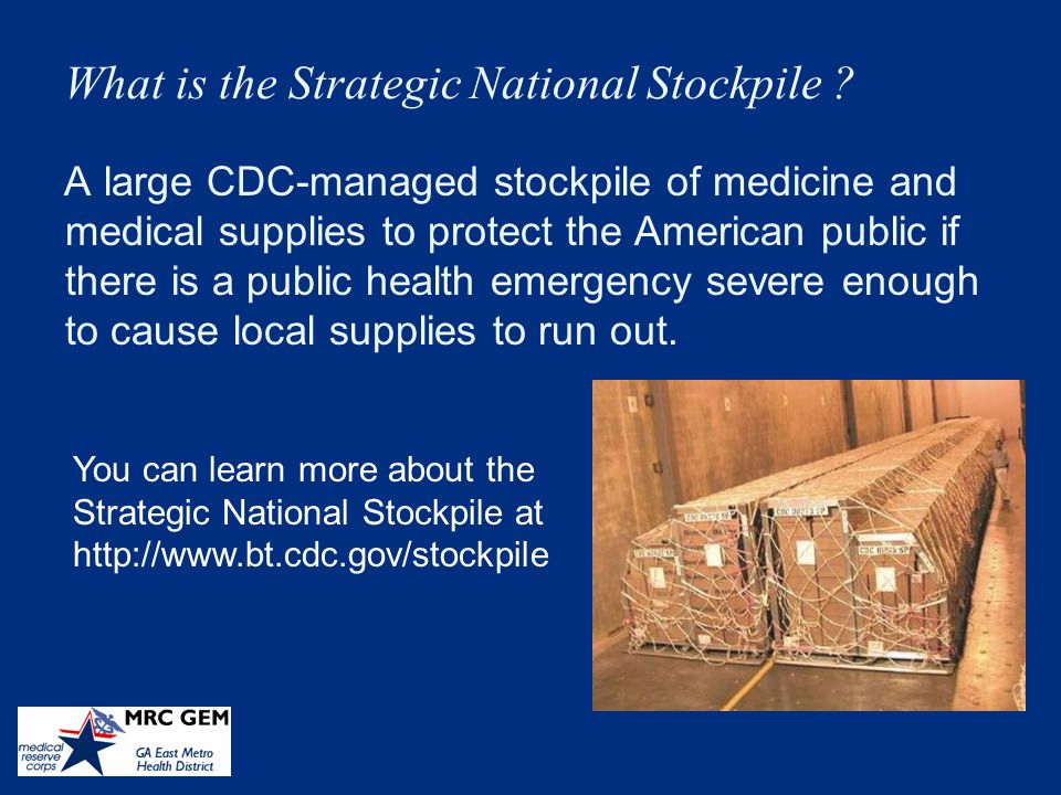 What is the Strategic National Stockpile