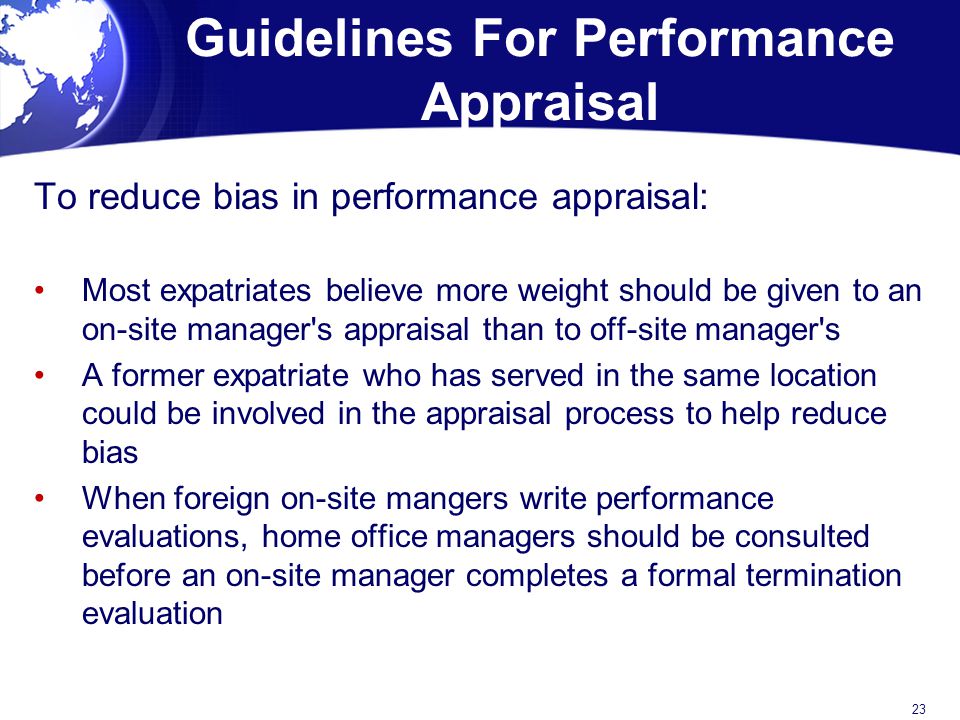 Guidelines For Performance Appraisal