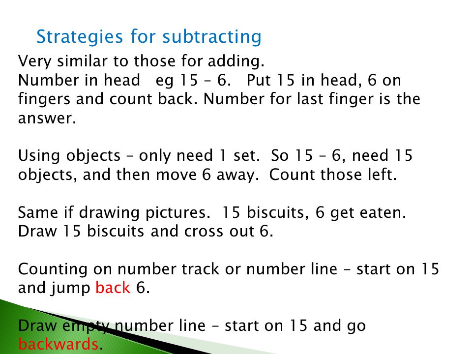 Strategies for subtracting