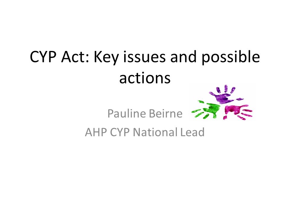 CYP Act: Key issues and possible actions