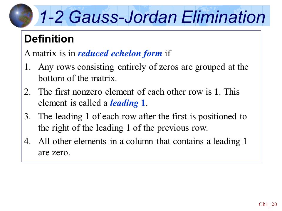 1-2 Gauss-Jordan Elimination