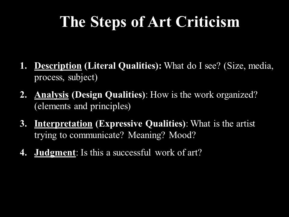 The Steps of Art Criticism