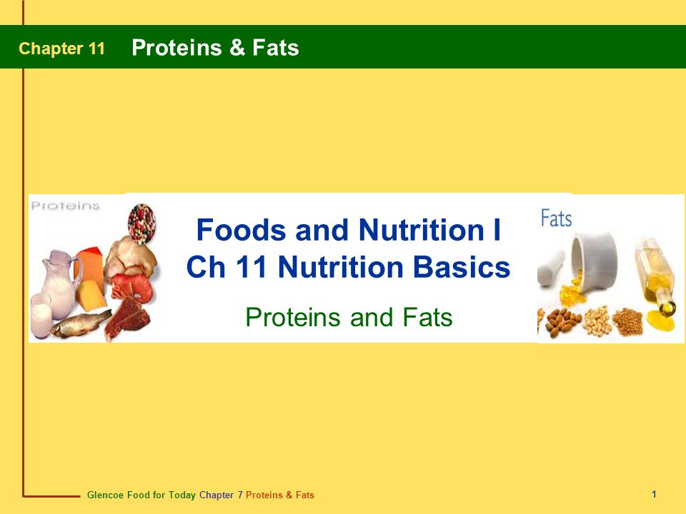Foods and Nutrition I Ch 11 Nutrition Basics
