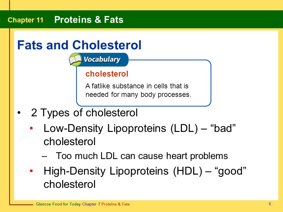 Fats and Cholesterol 2 Types of cholesterol