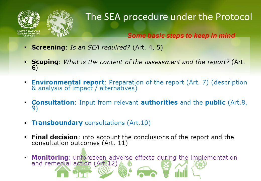 The SEA procedure under the Protocol
