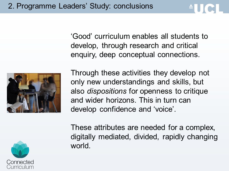 2. Programme Leaders’ Study: conclusions
