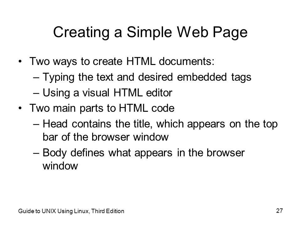 Creating a Simple Web Page