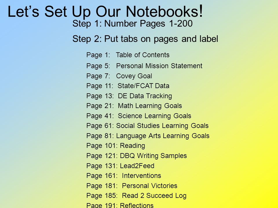 Let’s Set Up Our Notebooks!