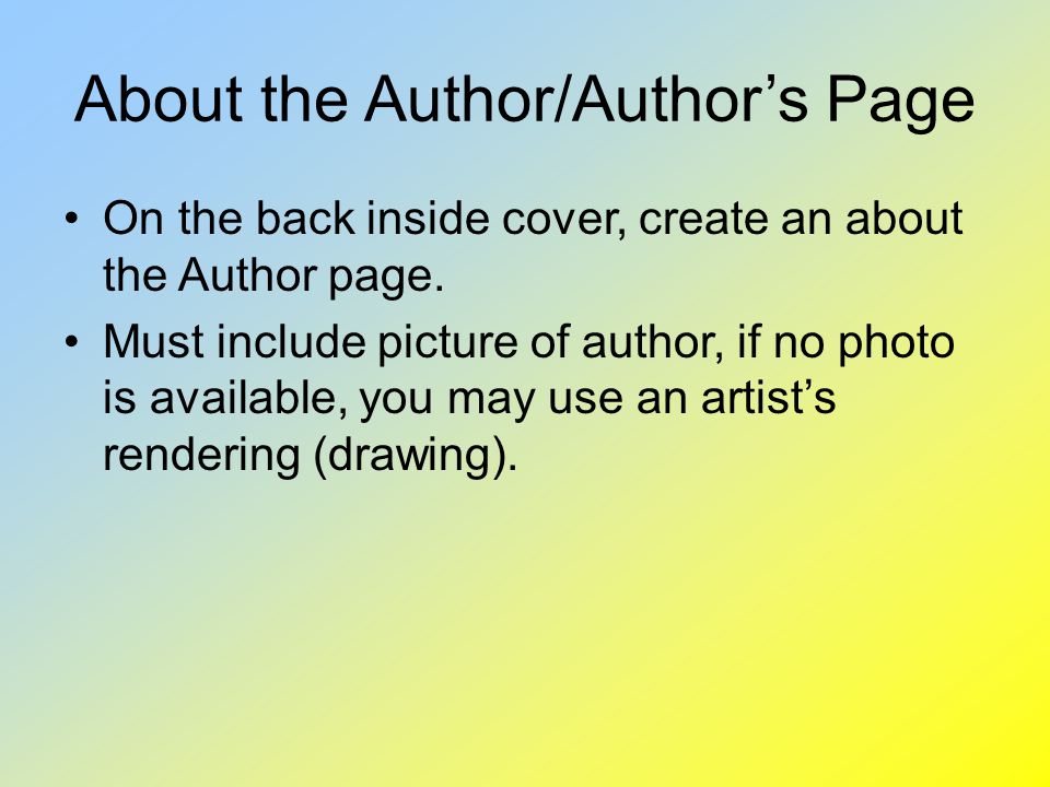 About the Author/Author’s Page