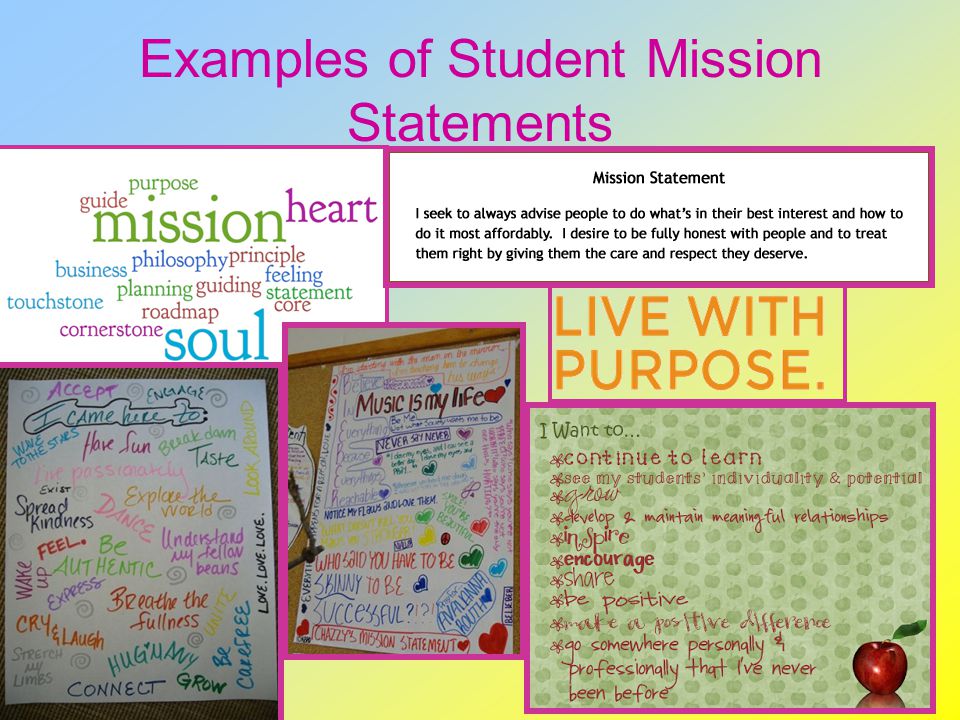 Examples of Student Mission Statements