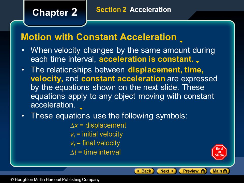 Motion with Constant Acceleration