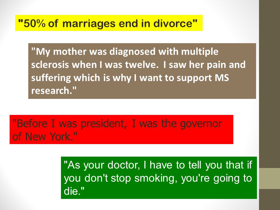 50% of marriages end in divorce