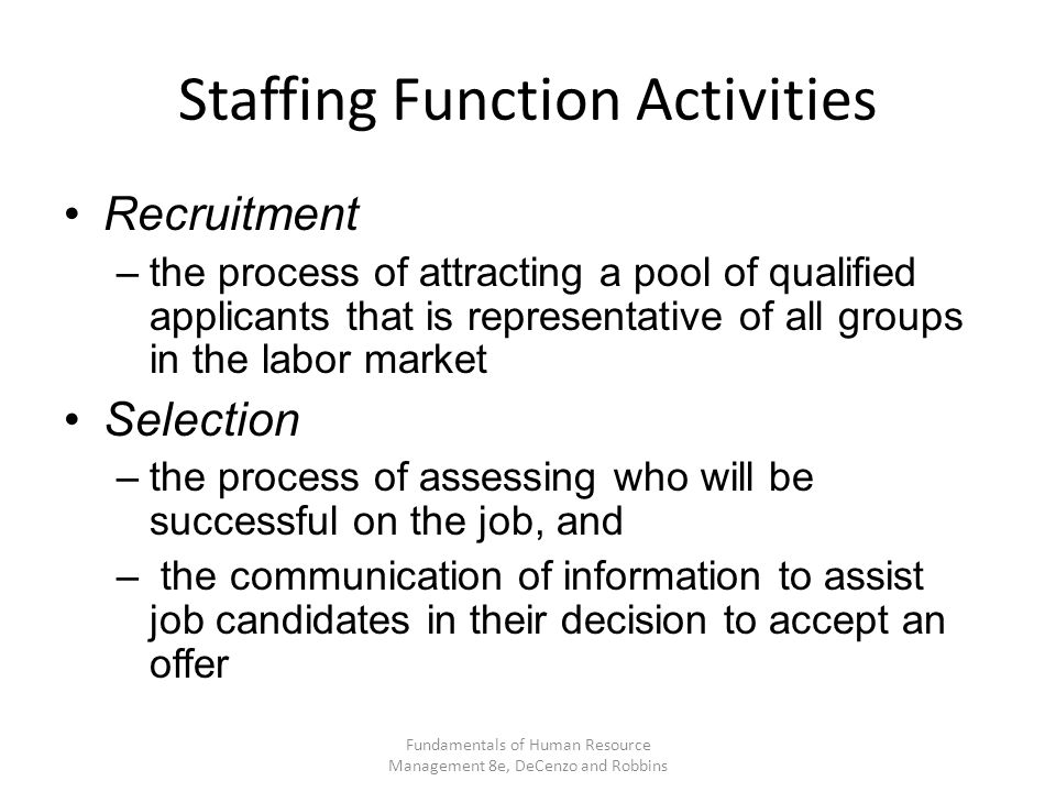 Staffing Function Activities