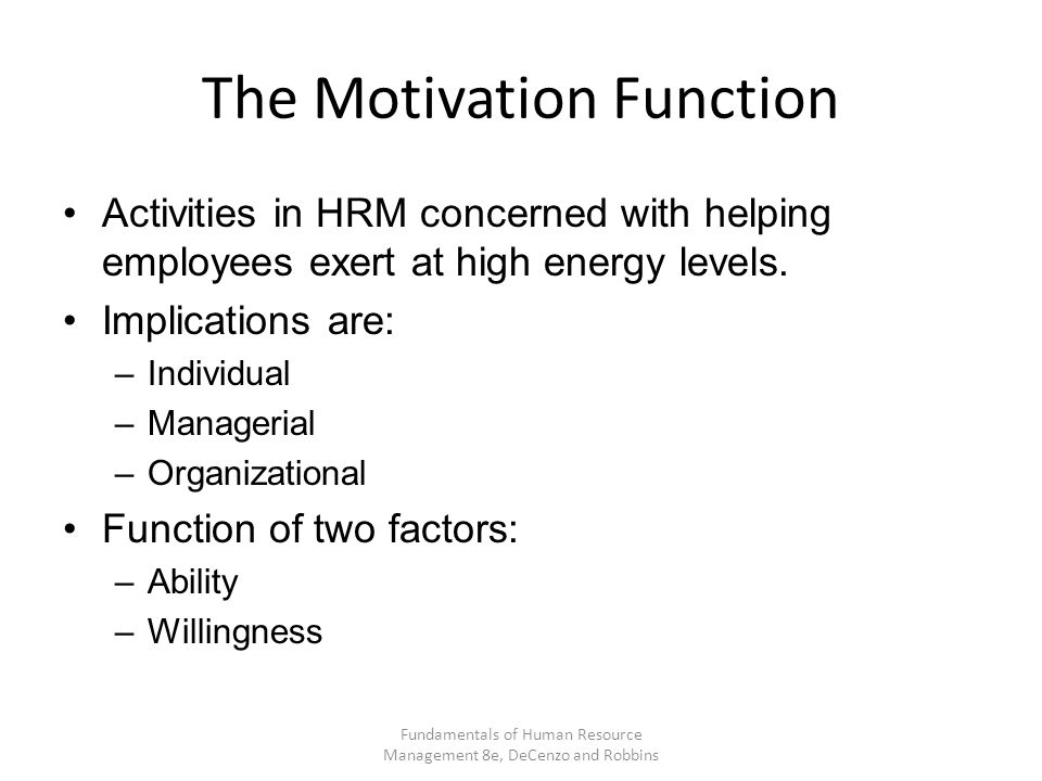 The Motivation Function