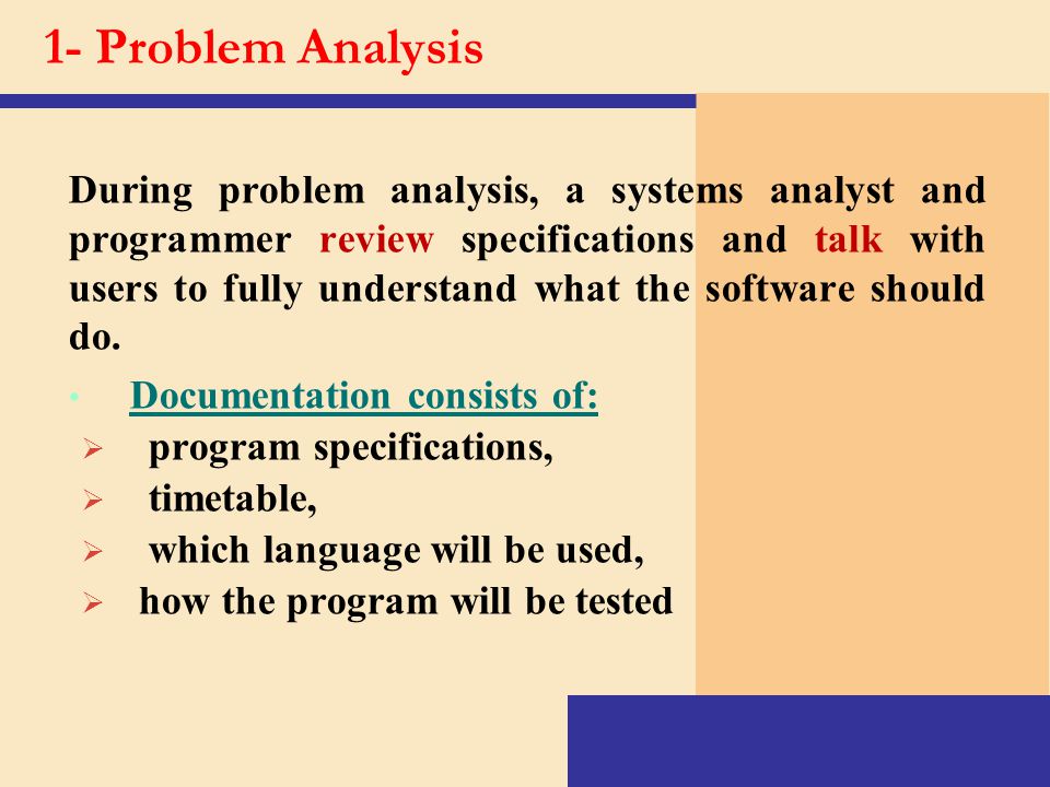 1- Problem Analysis