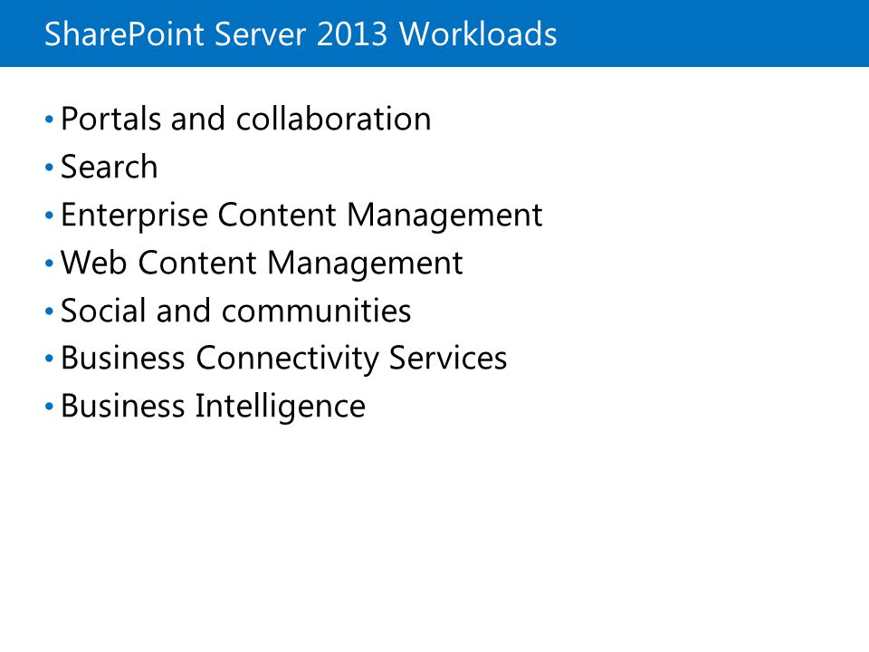 SharePoint Server 2013 Workloads