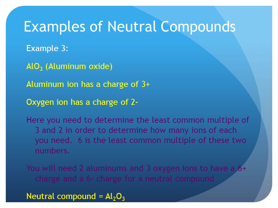 Examples of Neutral Compounds
