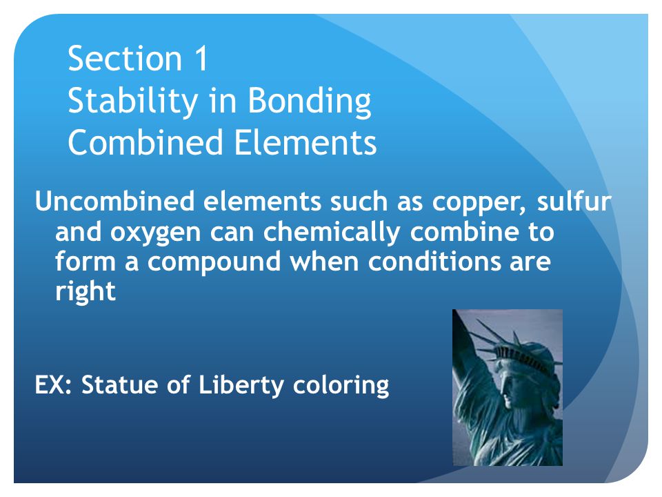 Section 1 Stability in Bonding Combined Elements