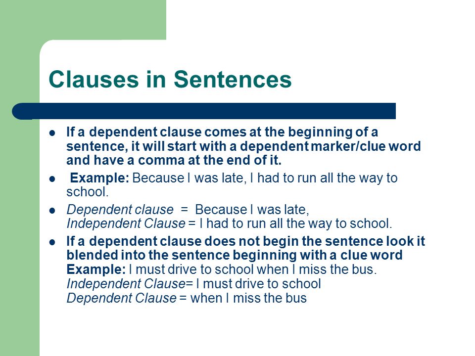 Clauses in Sentences