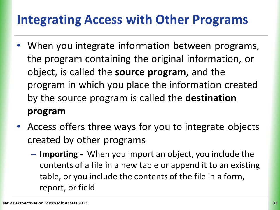 Integrating Access with Other Programs