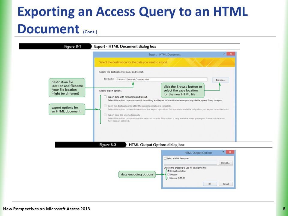 Exporting an Access Query to an HTML Document (Cont.)