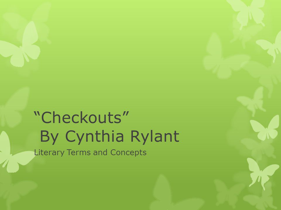 Checkouts By Cynthia Rylant