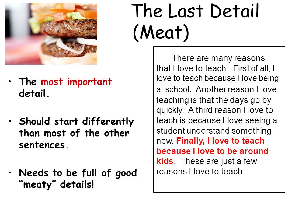 The Last Detail (Meat) The most important detail.