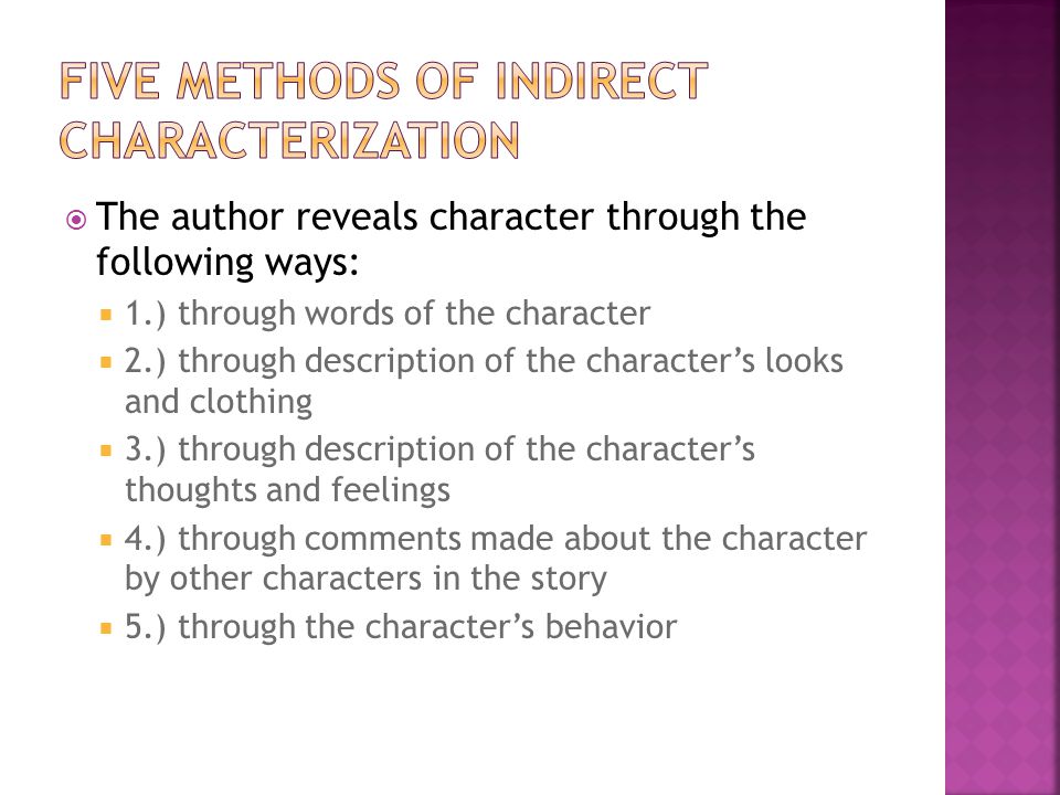 Five methods of Indirect Characterization
