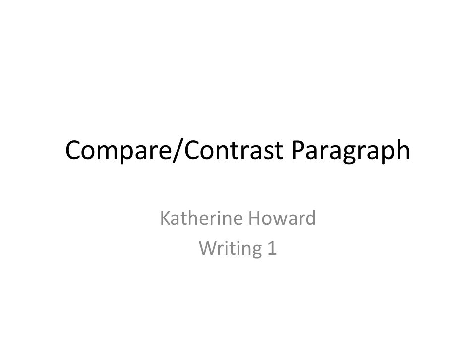 compare and contrast writing