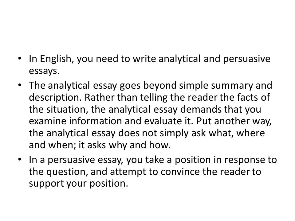 how to write an analytical essay