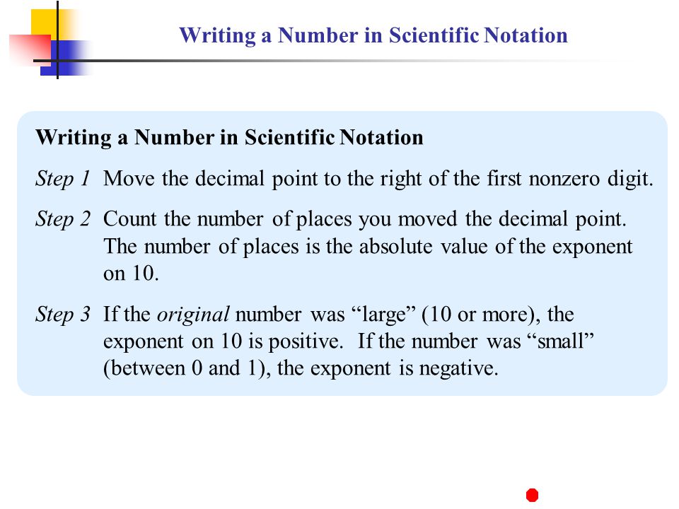 Writing a Number in Scientific Notation