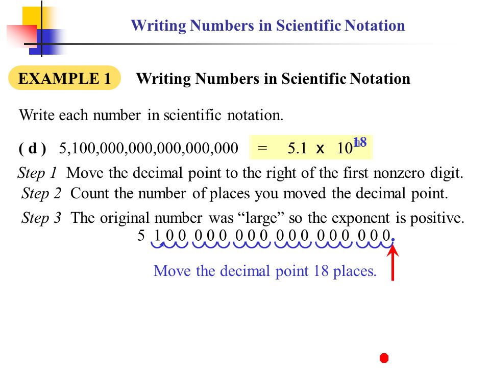 Writing Numbers in Scientific Notation