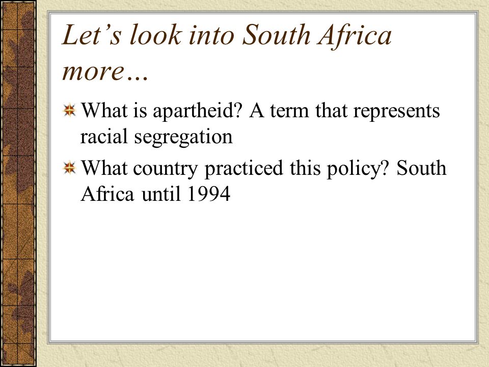 Let’s look into South Africa more…